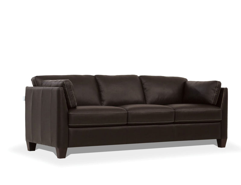 Matias 81" Chocolate Leather Sofa