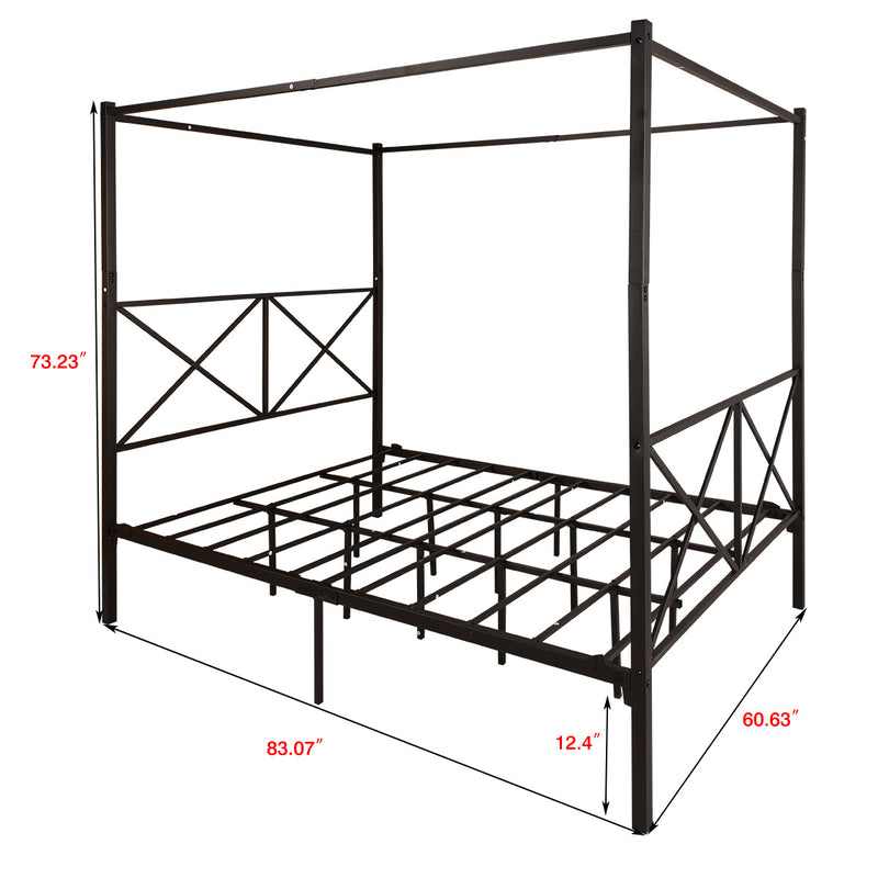Izzy Metal Platform Canopy Queen Bed