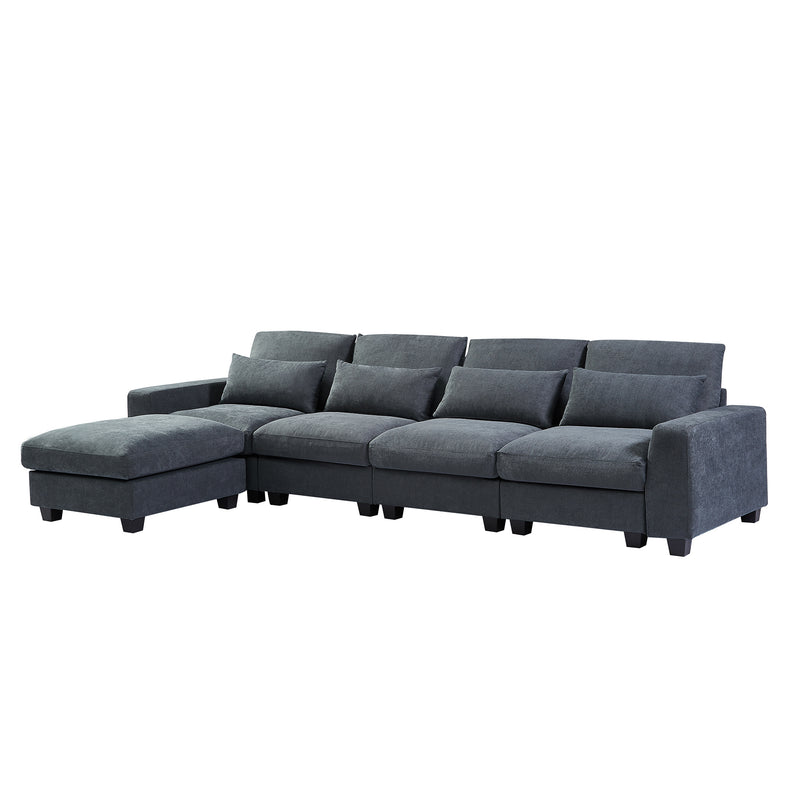 Jessica 130"  L-Shape Feather Filled Sectional Sofa