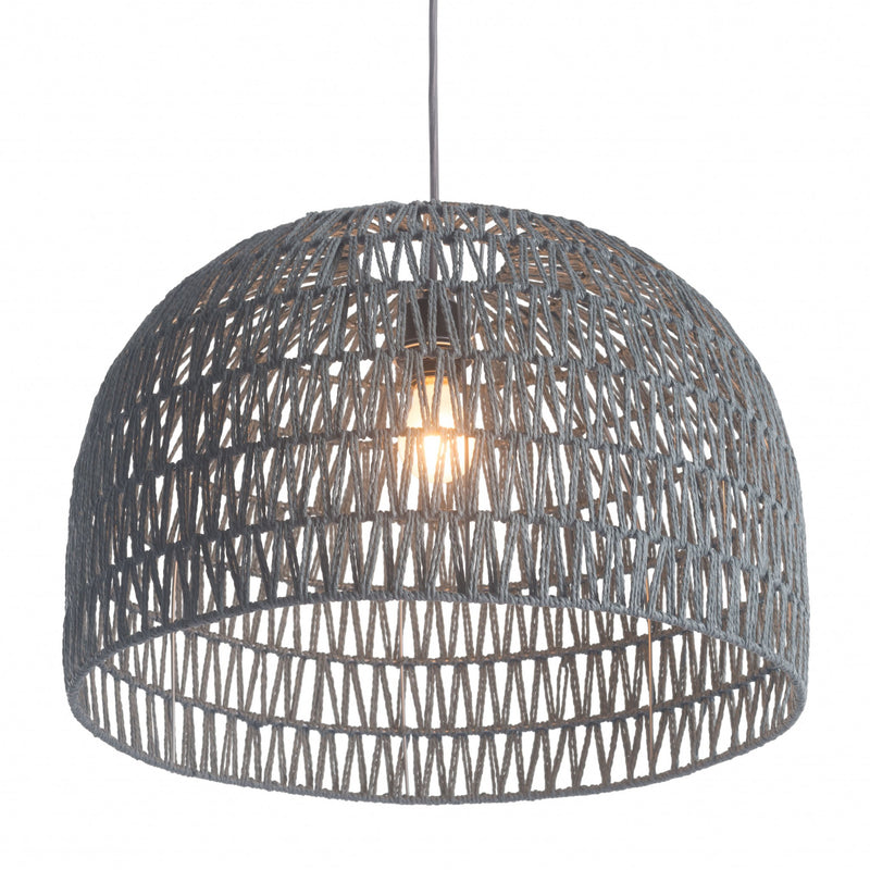 Misty Gray Woven Ceiling Lamp