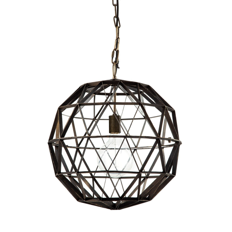 Deuce Black Metal Geometric Globe Hanging Light