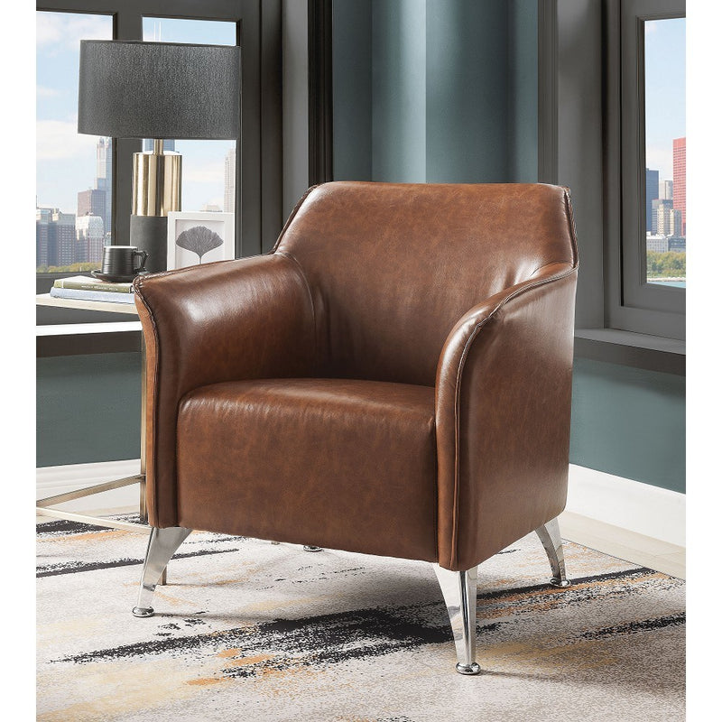 Teague Faux Leather Accent Chair