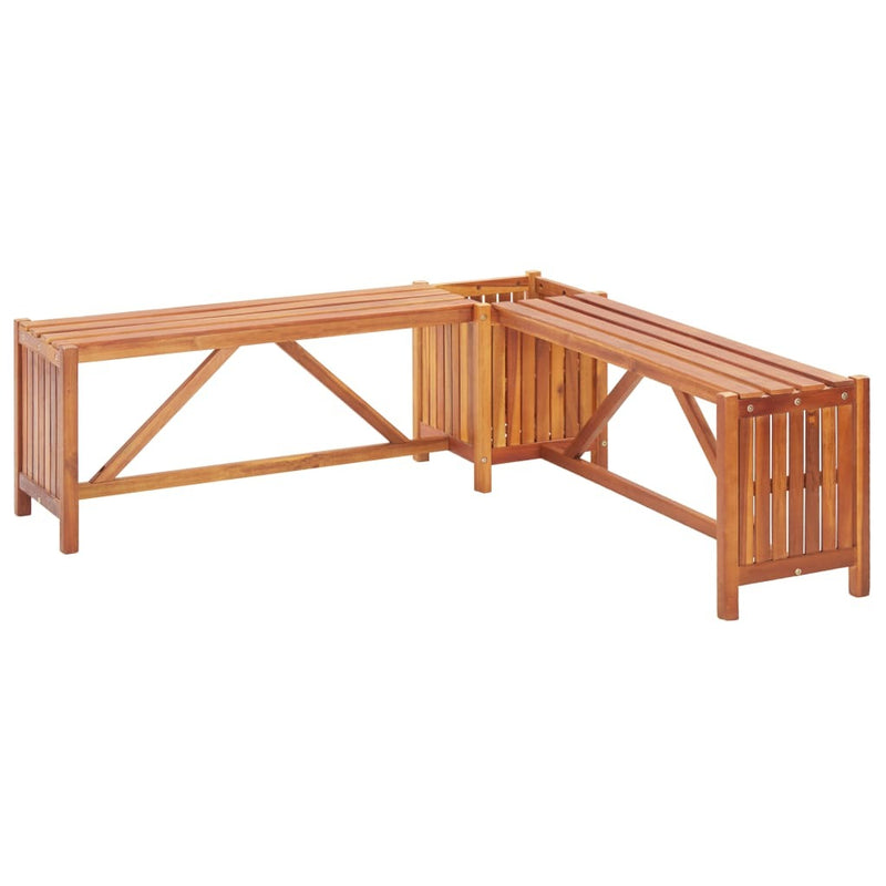 Garden Corner Bench with Planter 46"x46"x15.7" Solid Acacia Wood