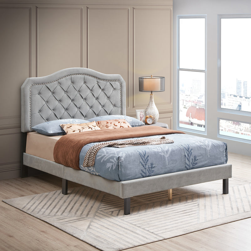Sussex Tufted with Curve Upholstered Queen Bed