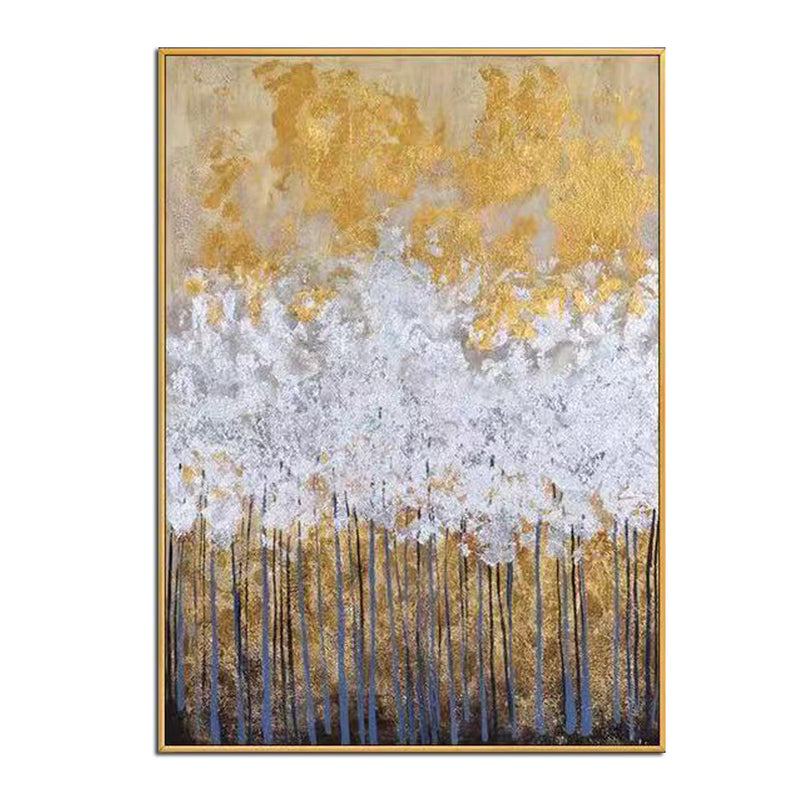 White Trees - Wrapped Canvas Painting