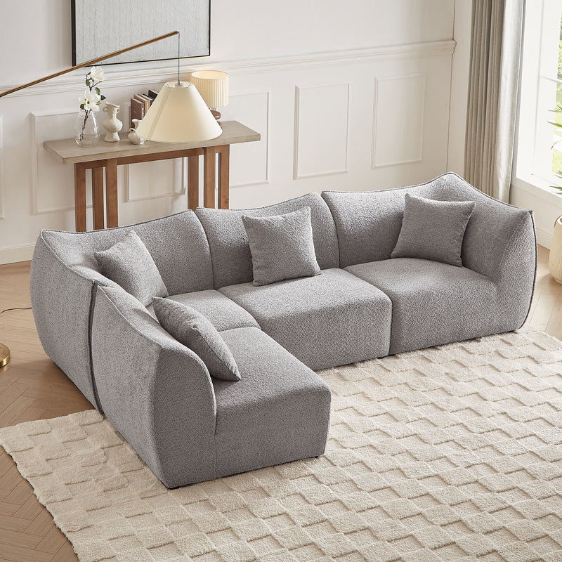 Brumble 145" Modular Sectional Teddy Couch
