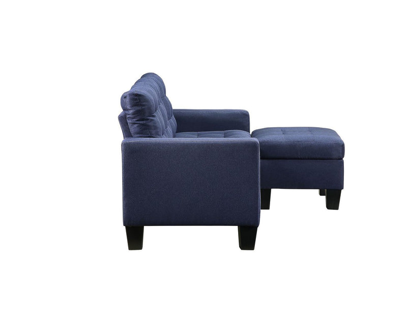 Earsom Sectional Sofa (Rev. Chaise), Blue Linen
