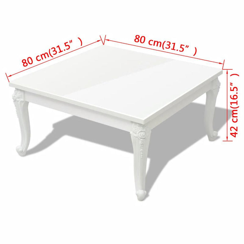 Laurel Square High Gloss White Coffee Table