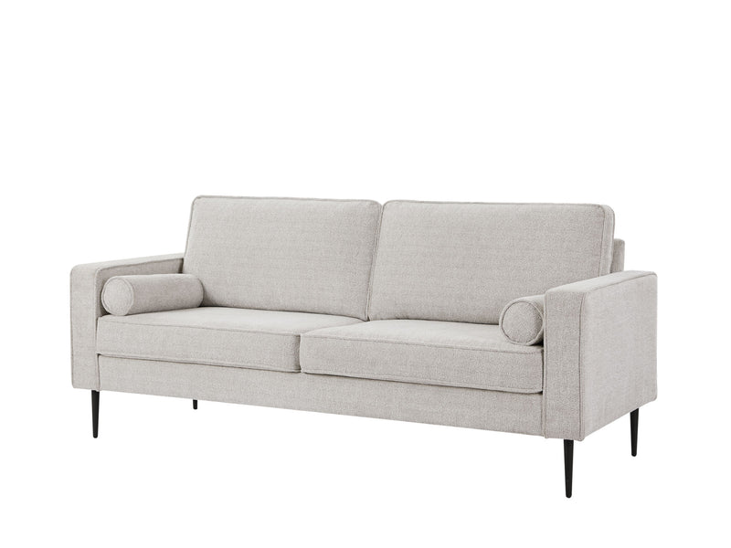 Living Room Upholstered Sofa with high-tech Fabric Surface/ Chesterfield Tufted Fabric Sofa Couch, Large-White.