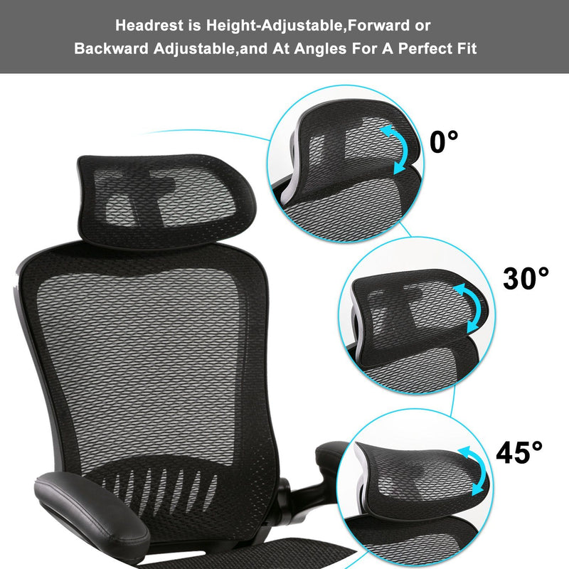 Free shipping Office ChairErgonomic Mesh Chair Computer Chair Home Executive Desk Chair Comfortable Reclining Swivel Chair High Back with Wheels and Adjustable Headrest for Teens/Adults