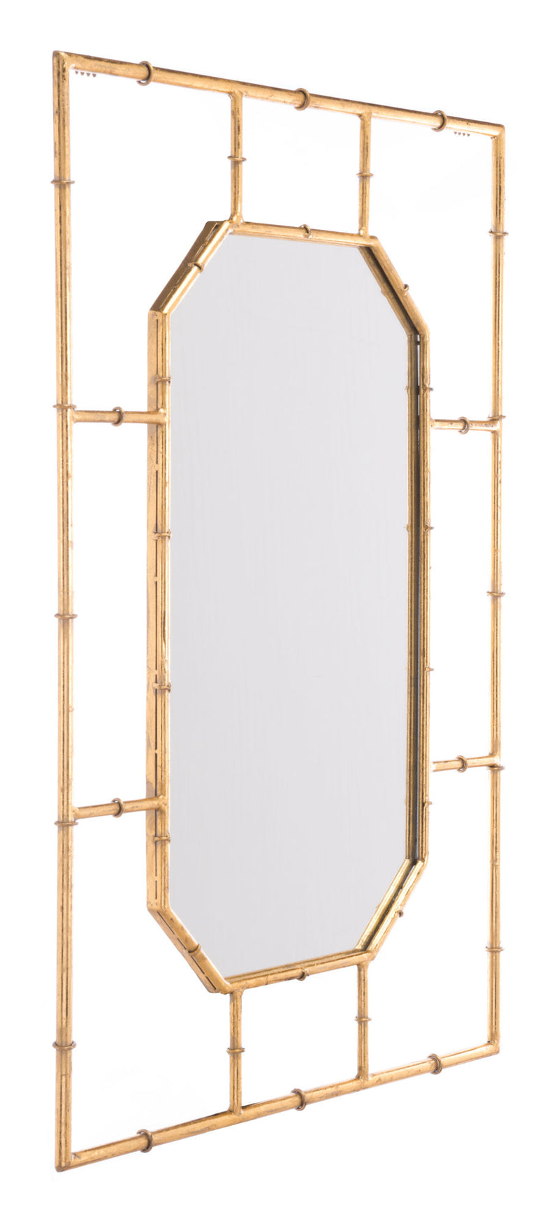 Bamboo Rectangular Mirror Gold