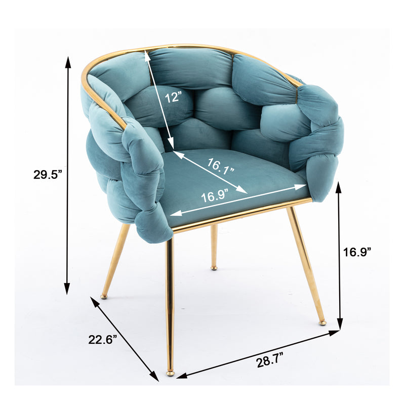 Luxury modern simple leisure velvet single sofa chair bedroom lazy person household dresser stool manicure table back chair