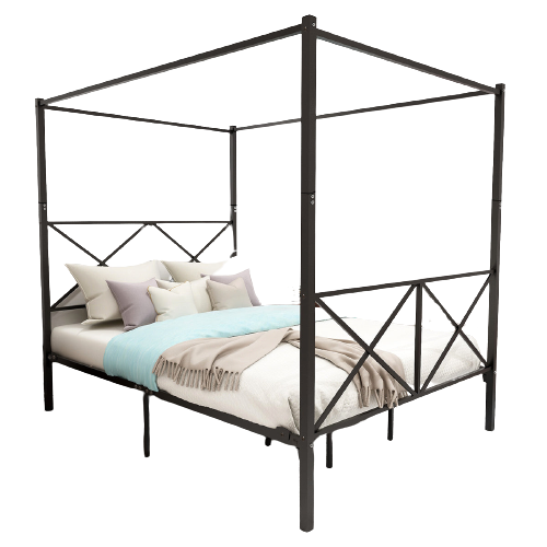 Izzy Metal Platform Canopy Queen Bed