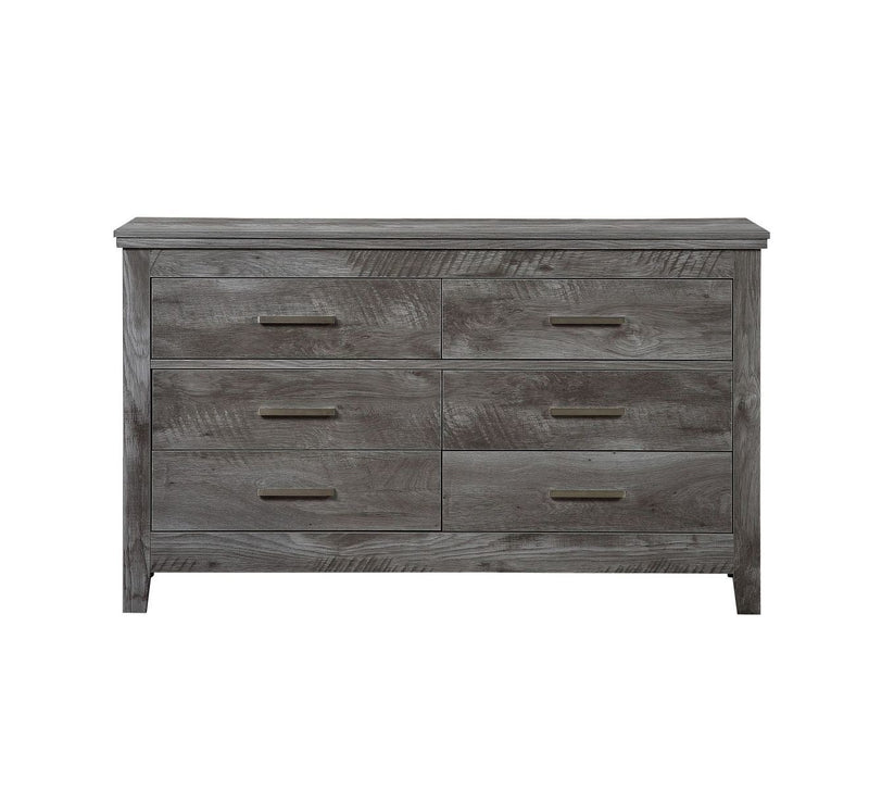 Vidalia 6 Drawer Dresser in Rustic Gray Oak
