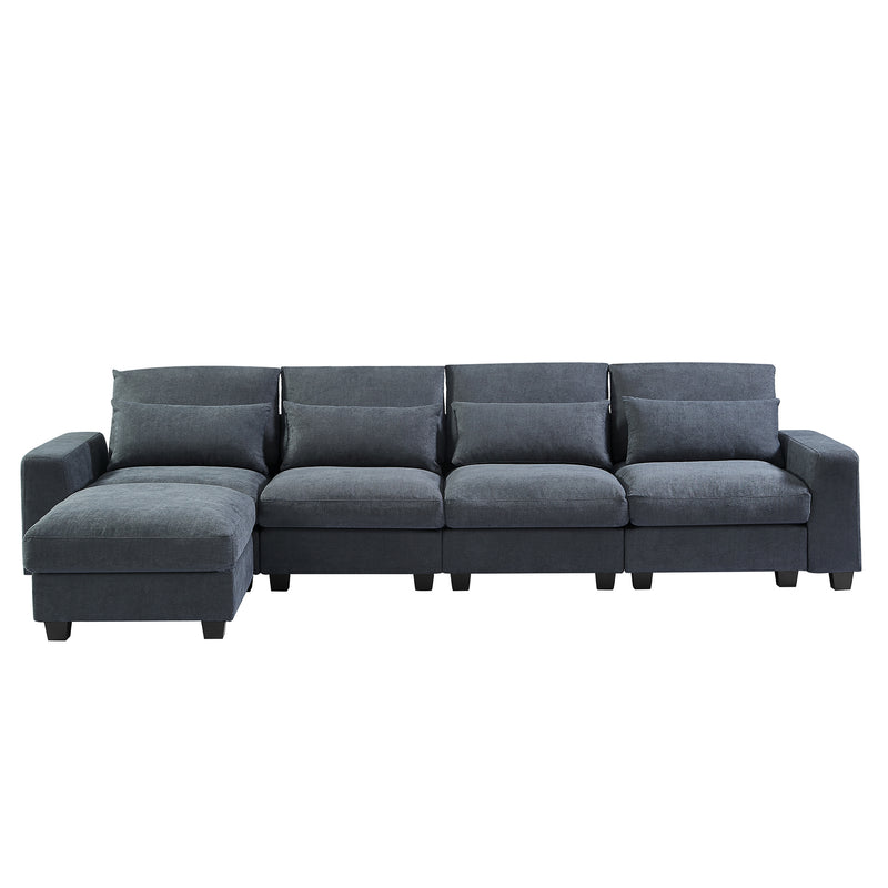 Jessica 130"  L-Shape Feather Filled Sectional Sofa