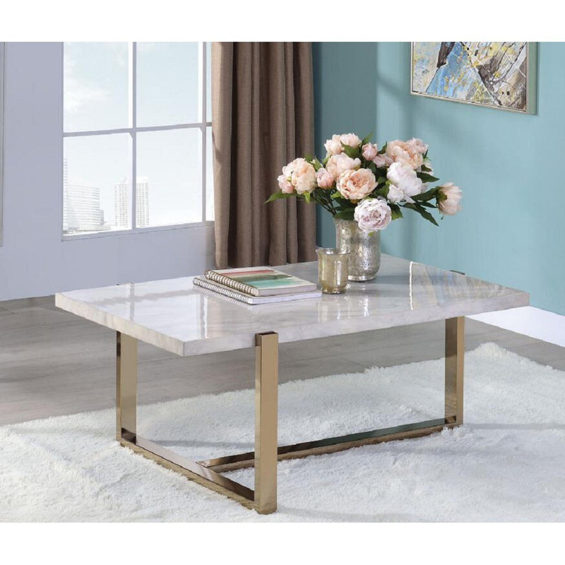 Feit Faux Marble Coffee Table