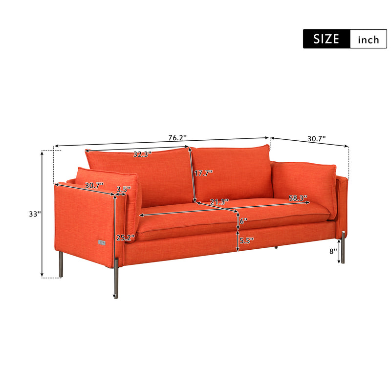 Tiki 76.2" Modern Linen Sofa