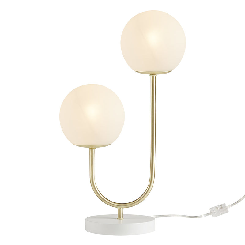 Metal 2-Light Globe Table Lamp