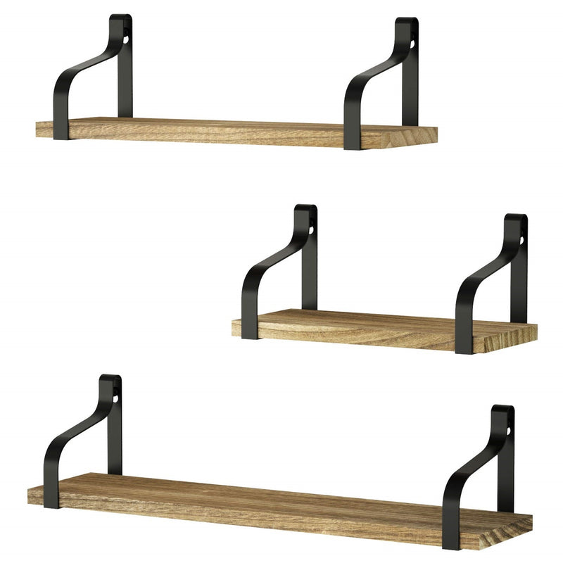 Ava Wood Floating Shelves (Set of 3)