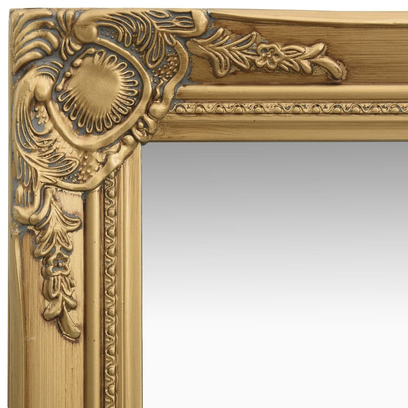 Wall Mirror Baroque Style 15.7"x15.7" Gold