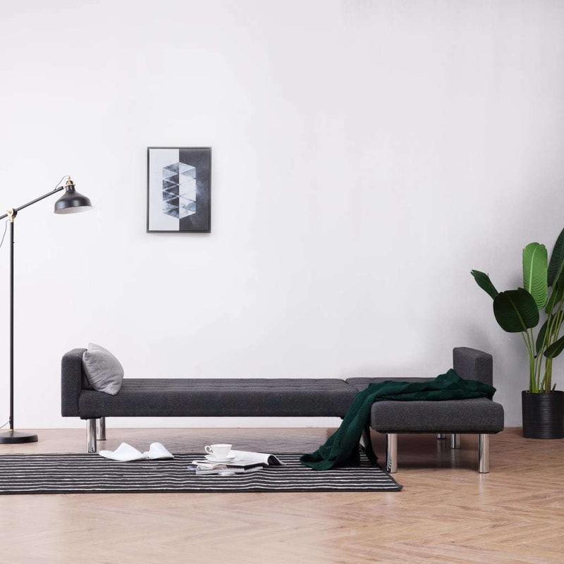 Maren 85.8" L-shaped Linen Convertible Sofa