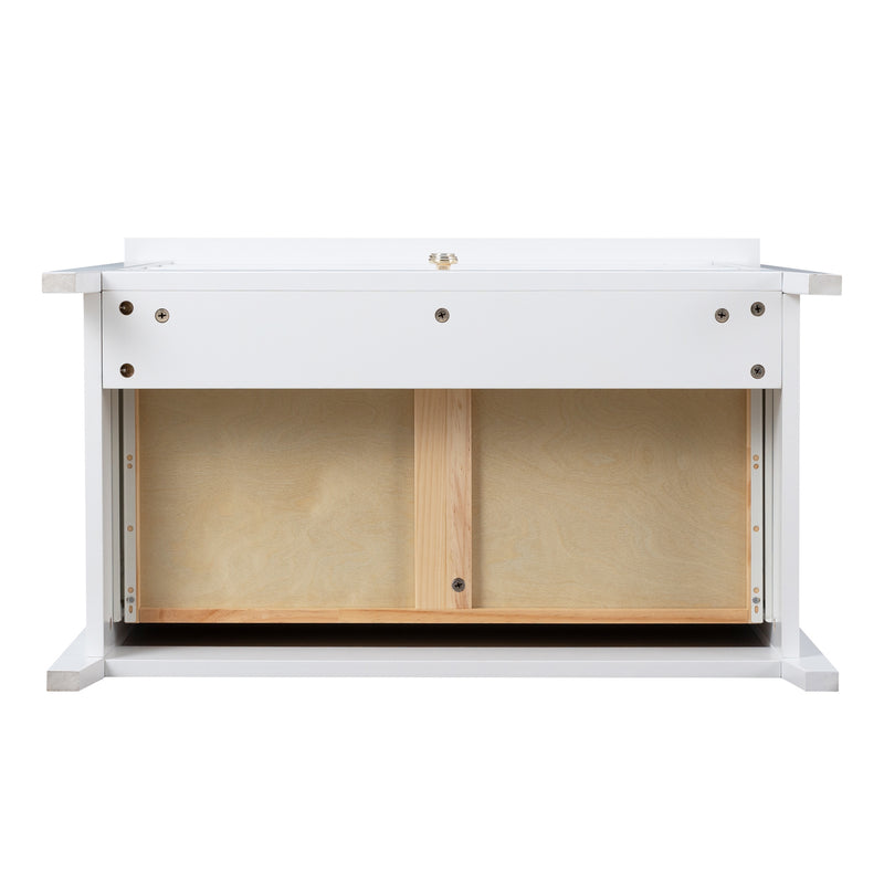 Solid Wood spray-painted drawer dresser bar,buffet tableware cabinet lockers buffet server console table lockers, retro round handle, applicable to the dining room, living room,kitchen corridor,white