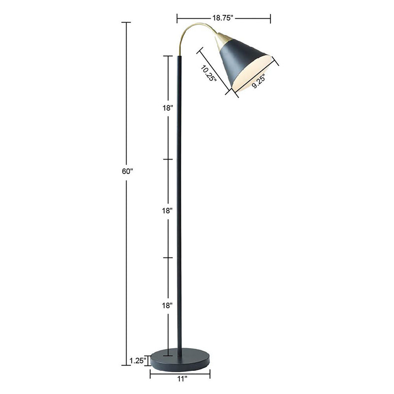 Arched Metal Floor Lamp with Chimney Shade