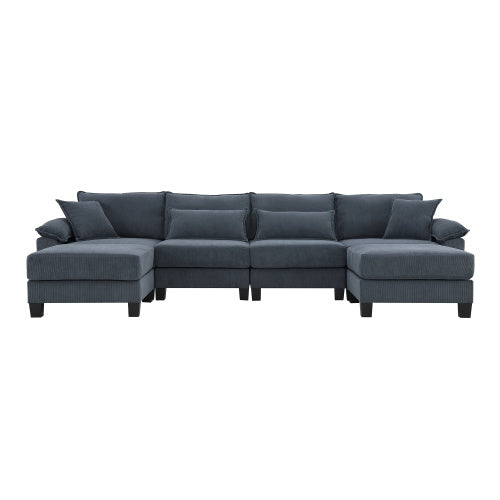Delphi  133" Corduroy Modular Sectional Sofa