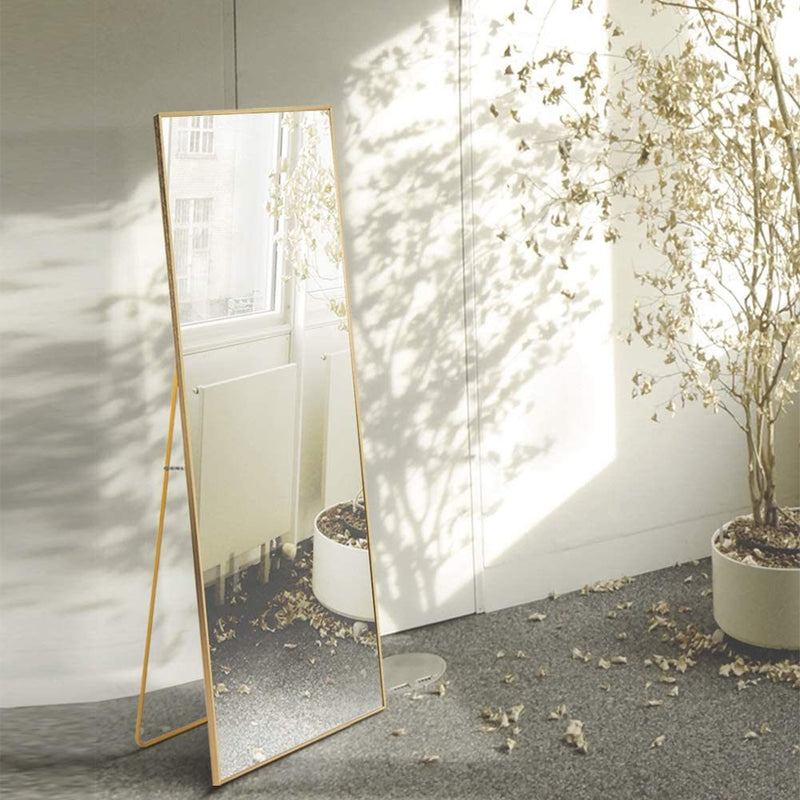 Full Length Standing Mirror with Aluminum  Frame, 59" x 15.7"