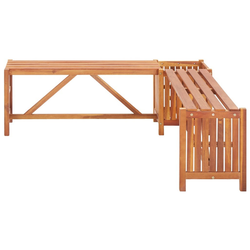 Garden Corner Bench with Planter 46"x46"x15.7" Solid Acacia Wood