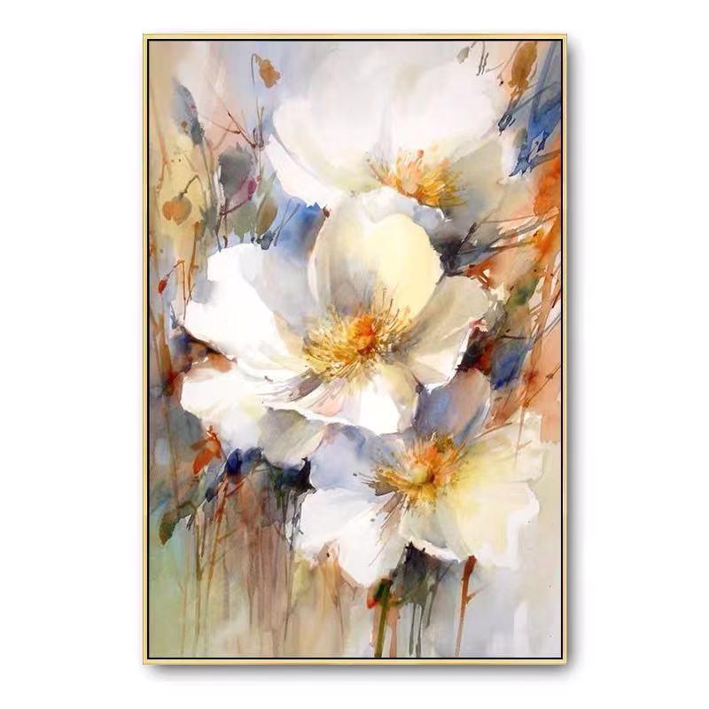 White Bloom - Wrapped Canvas Painting