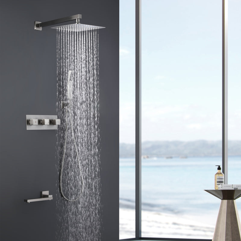 TrustMade 3 Function Temperature Control Shower System with Rough-in Valve, 12 inches - 3W01