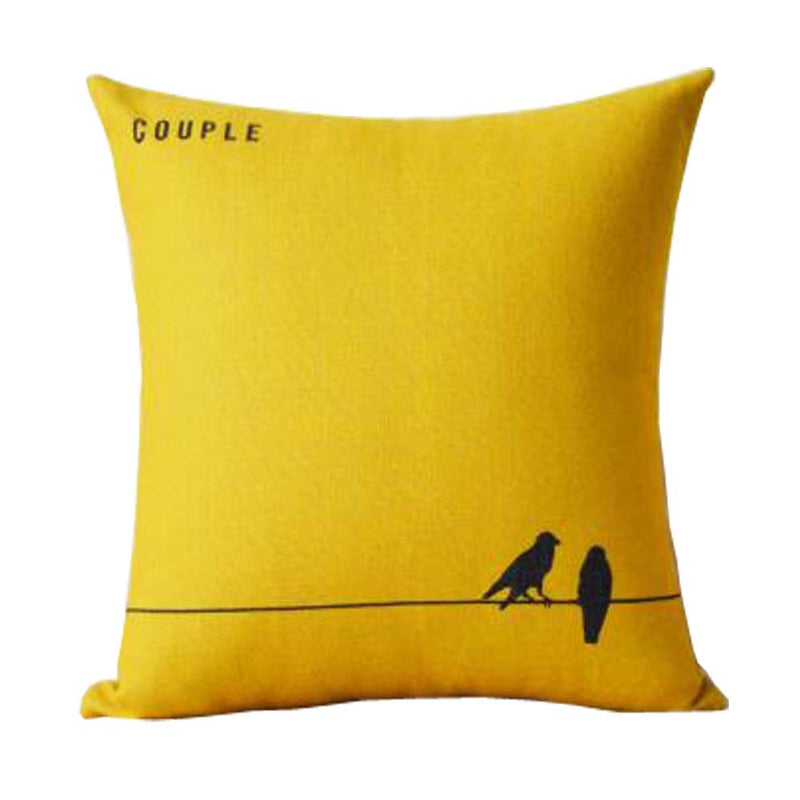 "Two Love Birds" Decorative Accent 18" Pillow