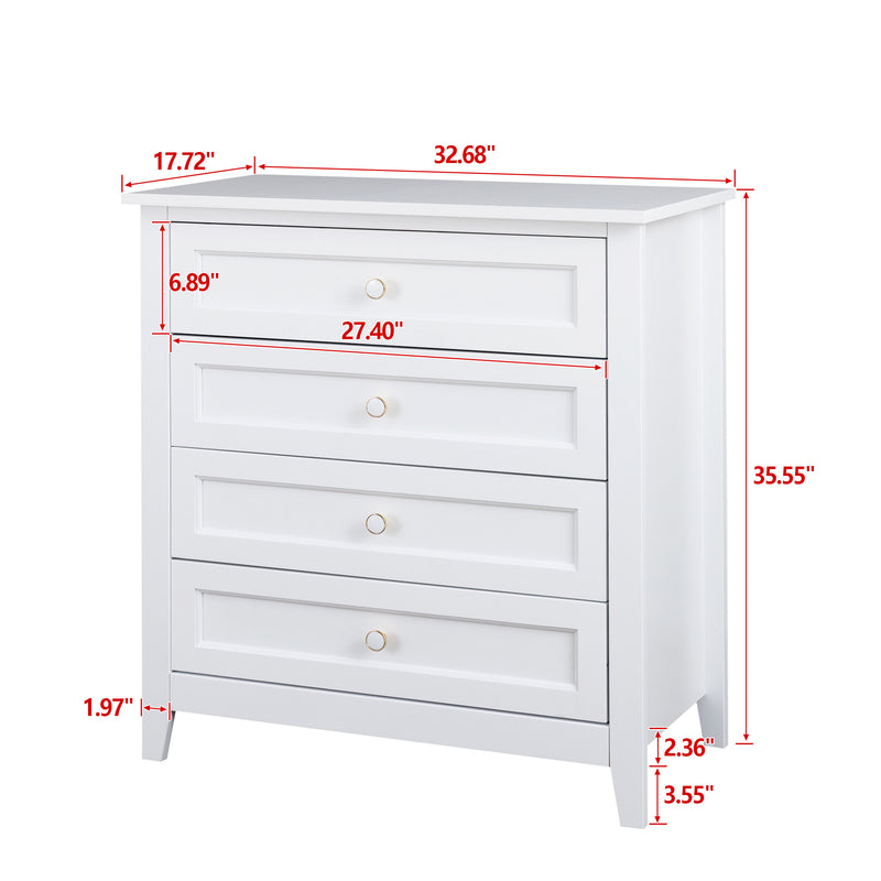 Solid Wood spray-painted drawer dresser bar,buffet tableware cabinet lockers buffet server console table lockers, retro round handle, applicable to the dining room, living room,kitchen corridor,white