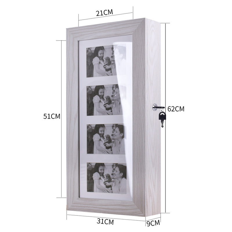 Free shipping Jewelry Organizer Wall/Door Mounted Lockable Jewelry Cabinet with Mirror Space Saving Jewelry Storage Cabinet,Beauty Organizer Dressing Makeup,White