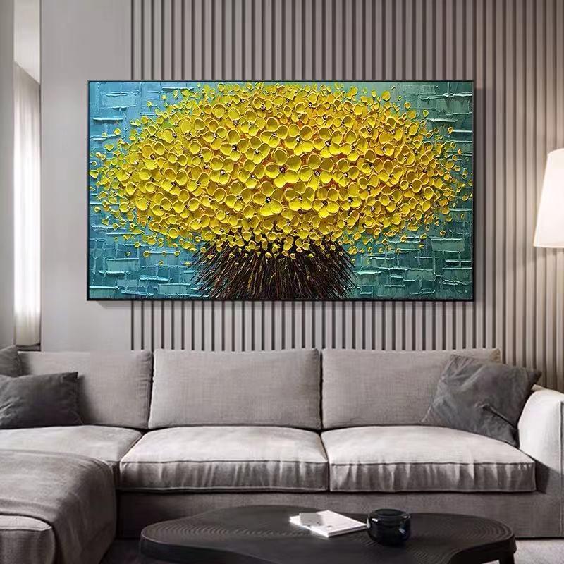 Golden Bouquet - Wrapped Canvas Painting